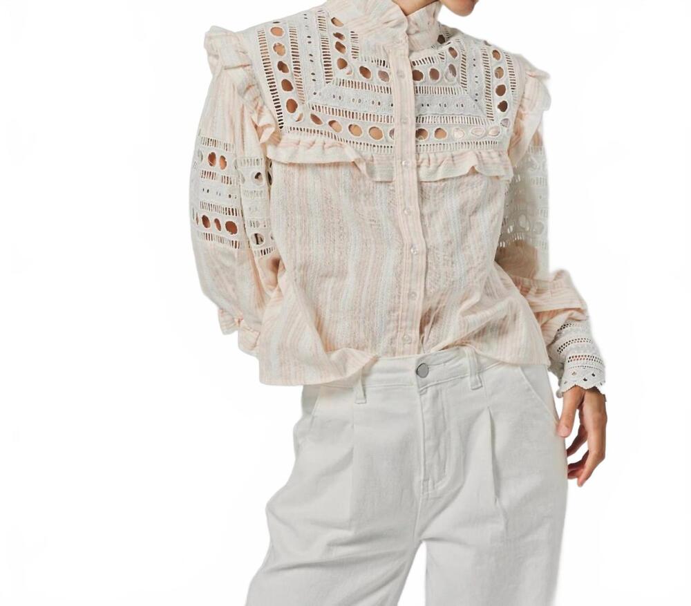 NEW THE SHIRT the danielle shirt in blush stripe